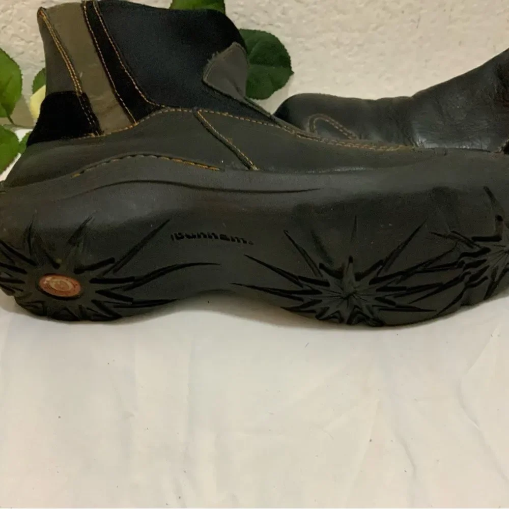 Dunham Black Leather Casual Pull On Driving Boots Shoes Women's 10 B